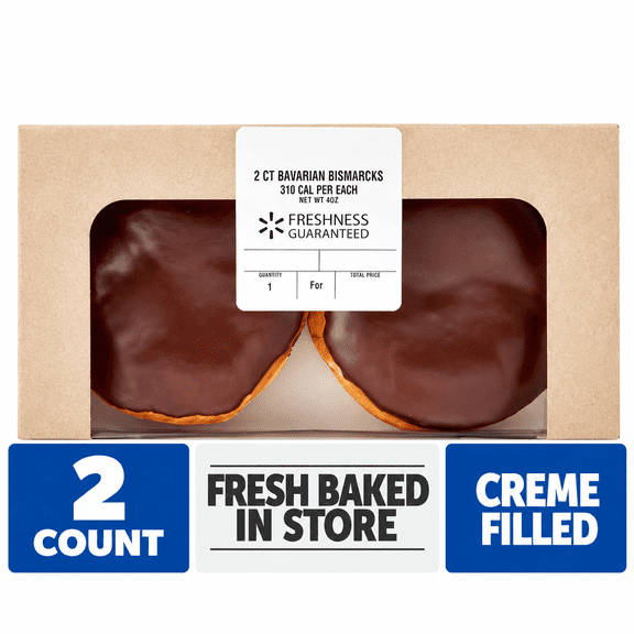 Freshness Guaranteed Bavarian Creme Filled Regular Bismarck Doughnuts, 4 oz, 2 Count