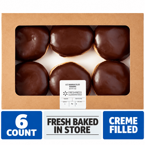 Freshness Guaranteed Bavarian Filled Bismark's Donuts, 16 oz, 6 Count