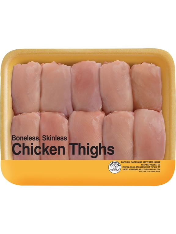 Boneless Skinless Chicken Thighs, 1.75 - 4.8 lb Tray