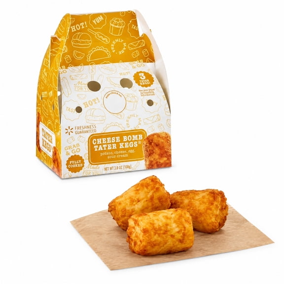 Freshness Guaranteed Hot and Ready-to-Eat Cheese Bomb Tater Kegs, 3 Count