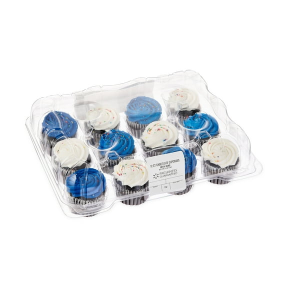 Freshness Guaranteed Chocolate Cupcakes, 22 oz, 12 Count, Colors Will Vary