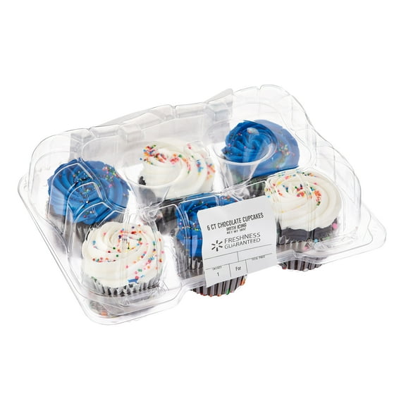 Freshness Guaranteed Chocolate Cupcakes with Icing, 10 oz, 6 Count, Colors Will Vary