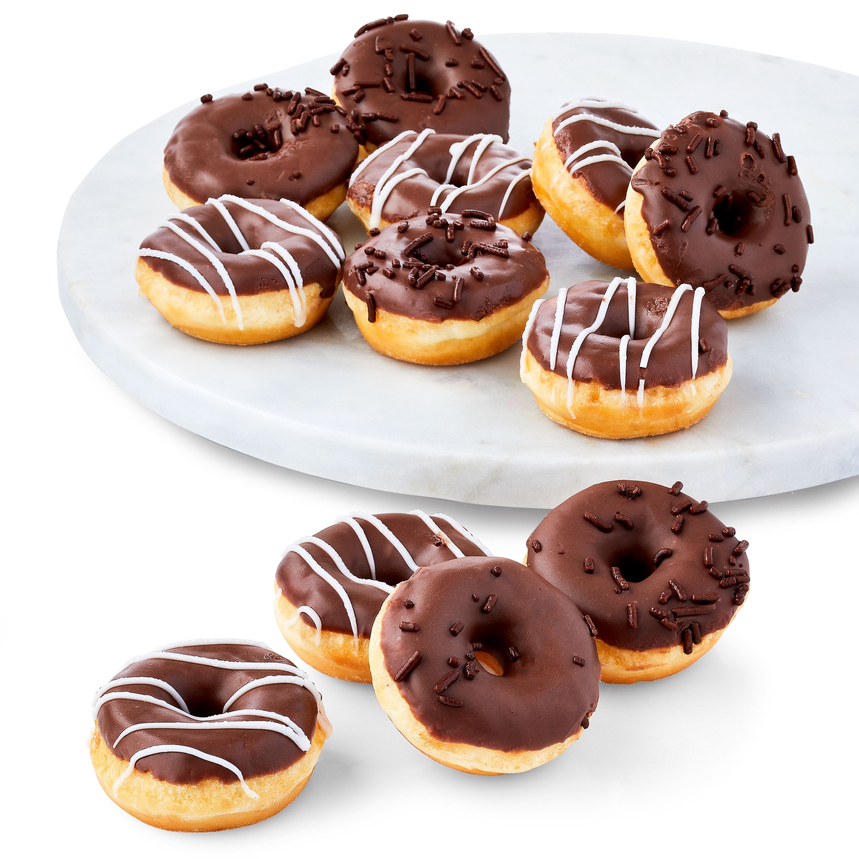 Freshness Guaranteed Chocolate Iced Mini Donut, 8 oz Clamshell, 12 Count, Soft and Chewy Snack