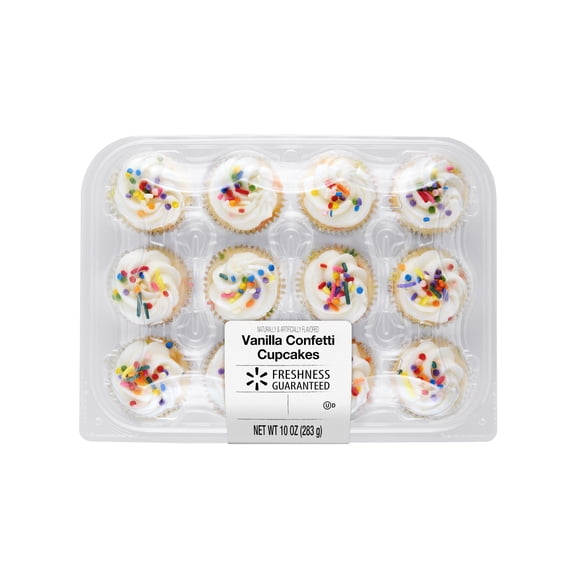 Freshness Guaranteed Confetti Mini Cupcakes, 10 oz, 12 Count, Reclosable Container