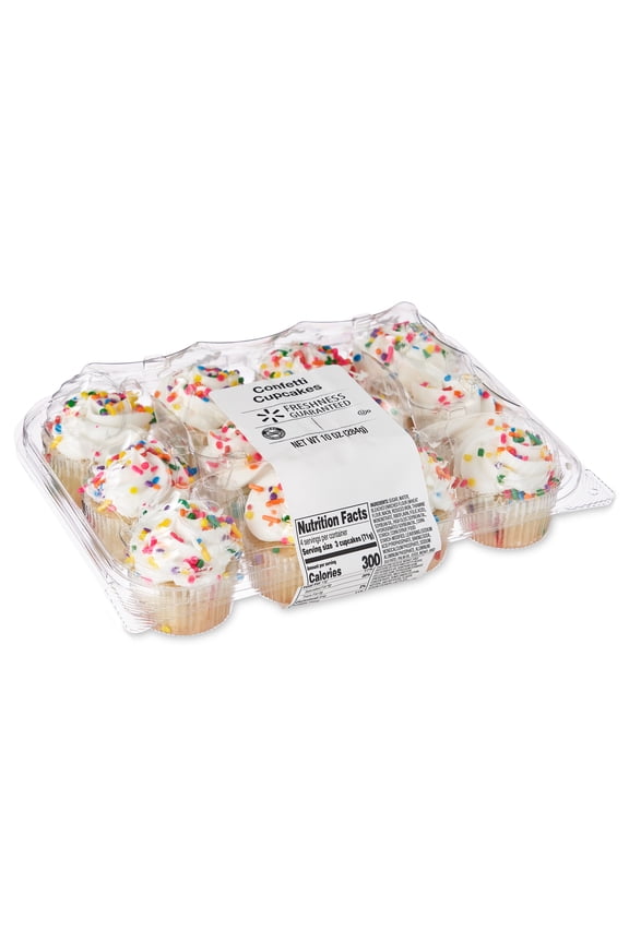 Confetti Mini Cupcakes, 10 oz, 12 Count, Reclosable Container