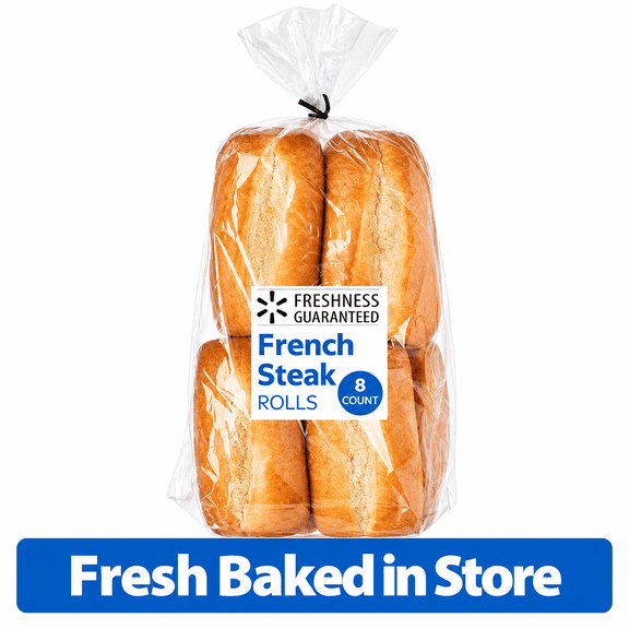 Freshness Guaranteed French Steak Rolls, 13 oz, 8 Count