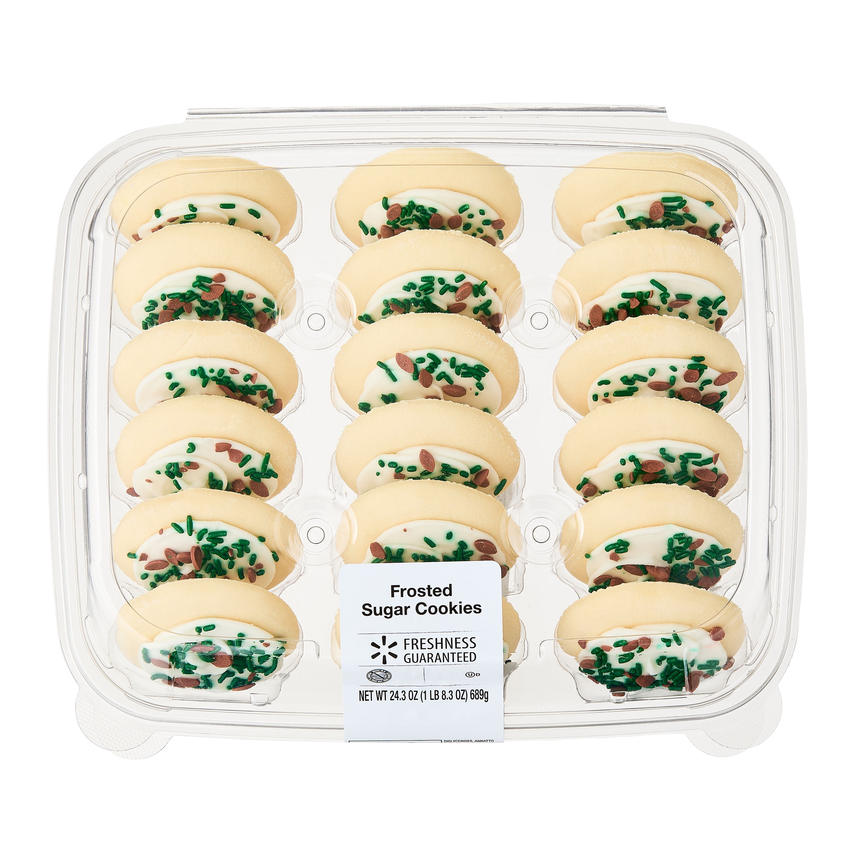 Freshness Guaranteed Frosted Baked Sugar Cookies with Football Sprinkles, 24.3 oz, 18 Count