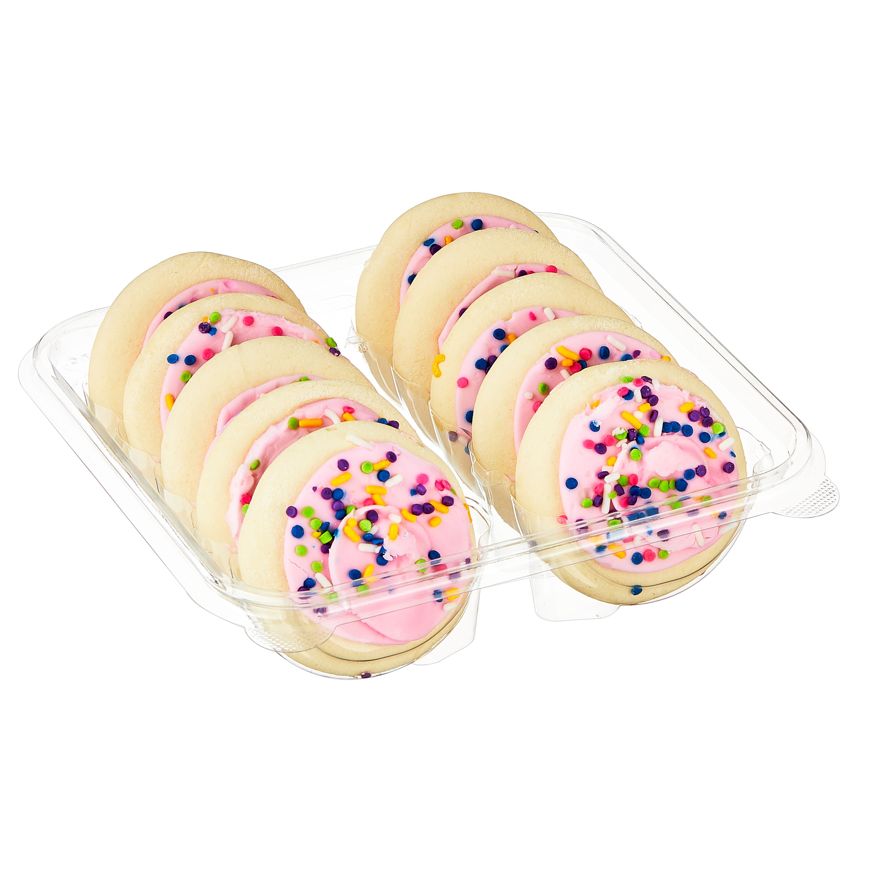 Freshness Guaranteed Frosted Sugar Cookies, Pink, 13.5 oz, 10 Count, Shelf-Stable/Ambient, Whole - image 1 of 9