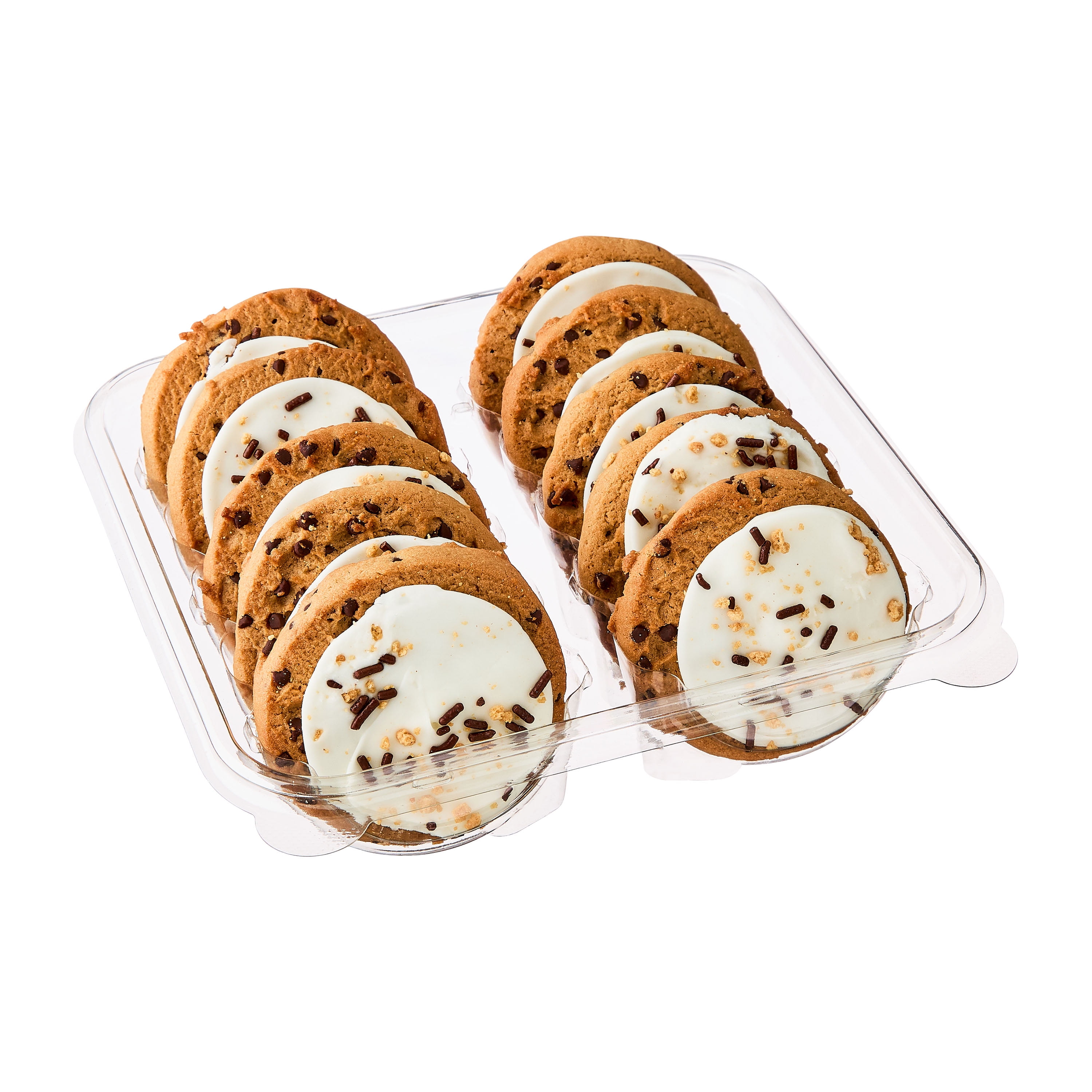 Freshness Guaranteed Frosted Sugar Cookies, S'mores, White Frosting with Sprinkles, Baked, 10 Count
