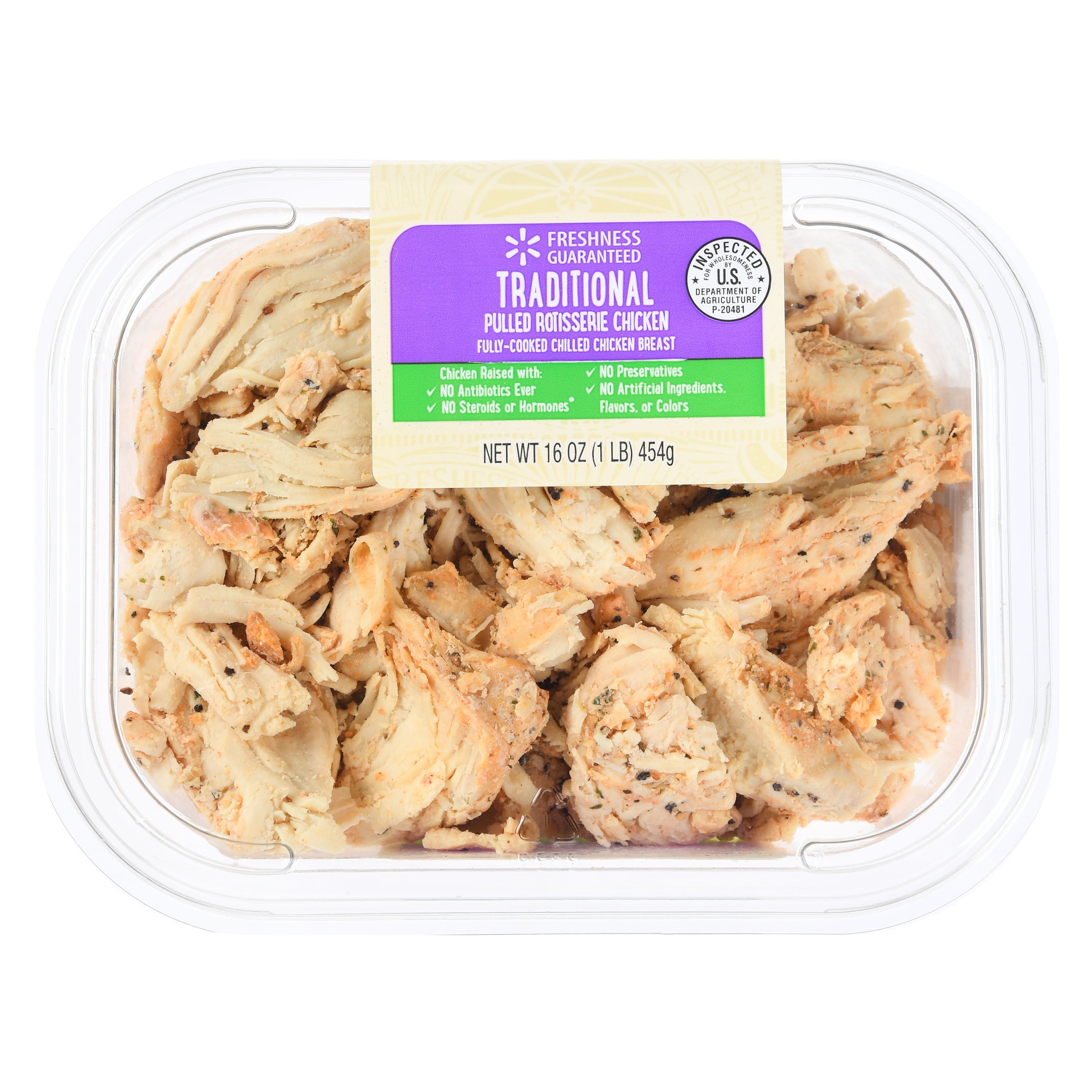 https://i5.walmartimages.com/seo/Freshness-Guaranteed-Fully-Cooked-Traditional-Pulled-Rotisserie-Chicken-16-Ounce-18g-of-Protein-per-Serving-No-Artificial-Ingredients-Gluten-Free_ca9cdc12-0af6-44d0-98e3-73fce6530524.1005005c9ee226e1e0347ab91cbccde5.jpeg