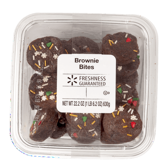 Freshness Guaranteed Holiday Brownie Bites, 22.2 oz, 33 Count (Soft, Baked, Sweet Dessert)
