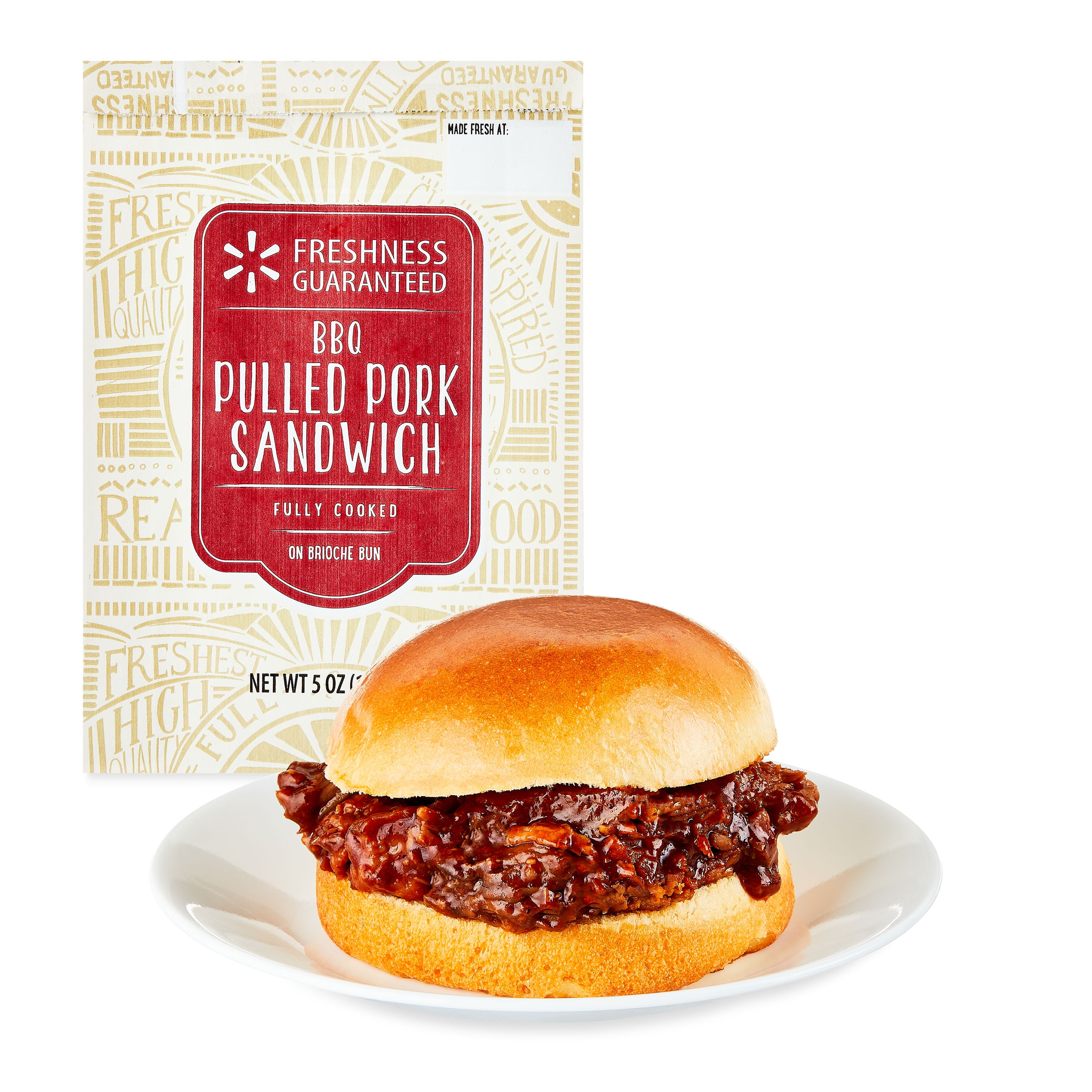 Freshness Guaranteed Hot & Ready-to-Eat BBQ Pulled Pork Sandwich, 5 oz