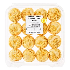 Freshness Guaranteed Lemon Cream Mini Cheese Cake Bites, 13.5 oz, 16 Count (Clamshell, Shelf-Stable/Ambient)