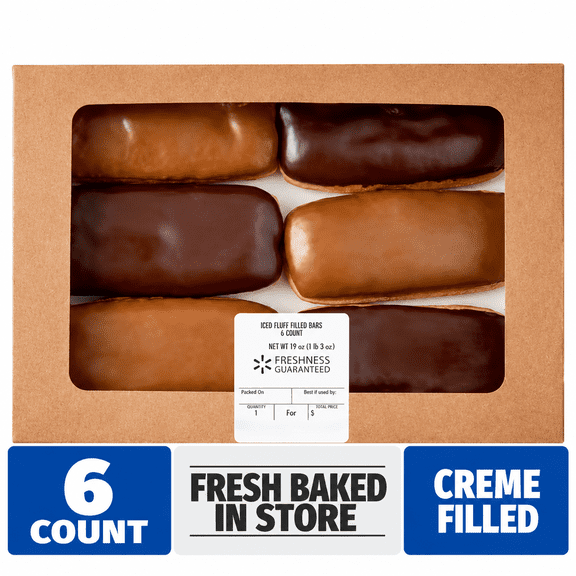Freshness Guaranteed Maple or Chocolate Iced Fluff Filled Bars, 1 lb 3 oz, 6 Count