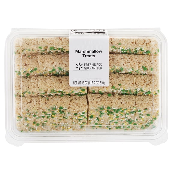 Freshness Guaranteed Marshmallow Treats with St Patrick's Day Sprinkles, 18 oz, 24 Count, Shelf Stable