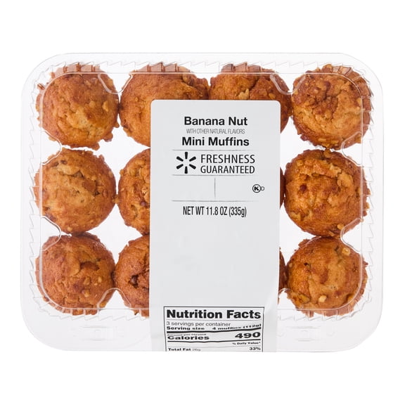 Freshness Guaranteed Baked Mini Banana Nut Muffins, 11.8 oz, 12 Count