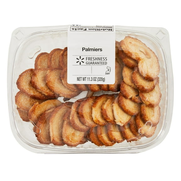 Freshness Guaranteed Mini Baked Palmiers, 11.3 oz, 22 Count (Shelf-Stable) Crispy and Flaky Butter Cookie