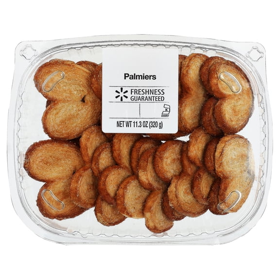 Freshness Guaranteed Mini Baked Palmiers, 11.3 oz, 22 Count (Shelf-Stable) Crispy and Flaky Butter Cookie