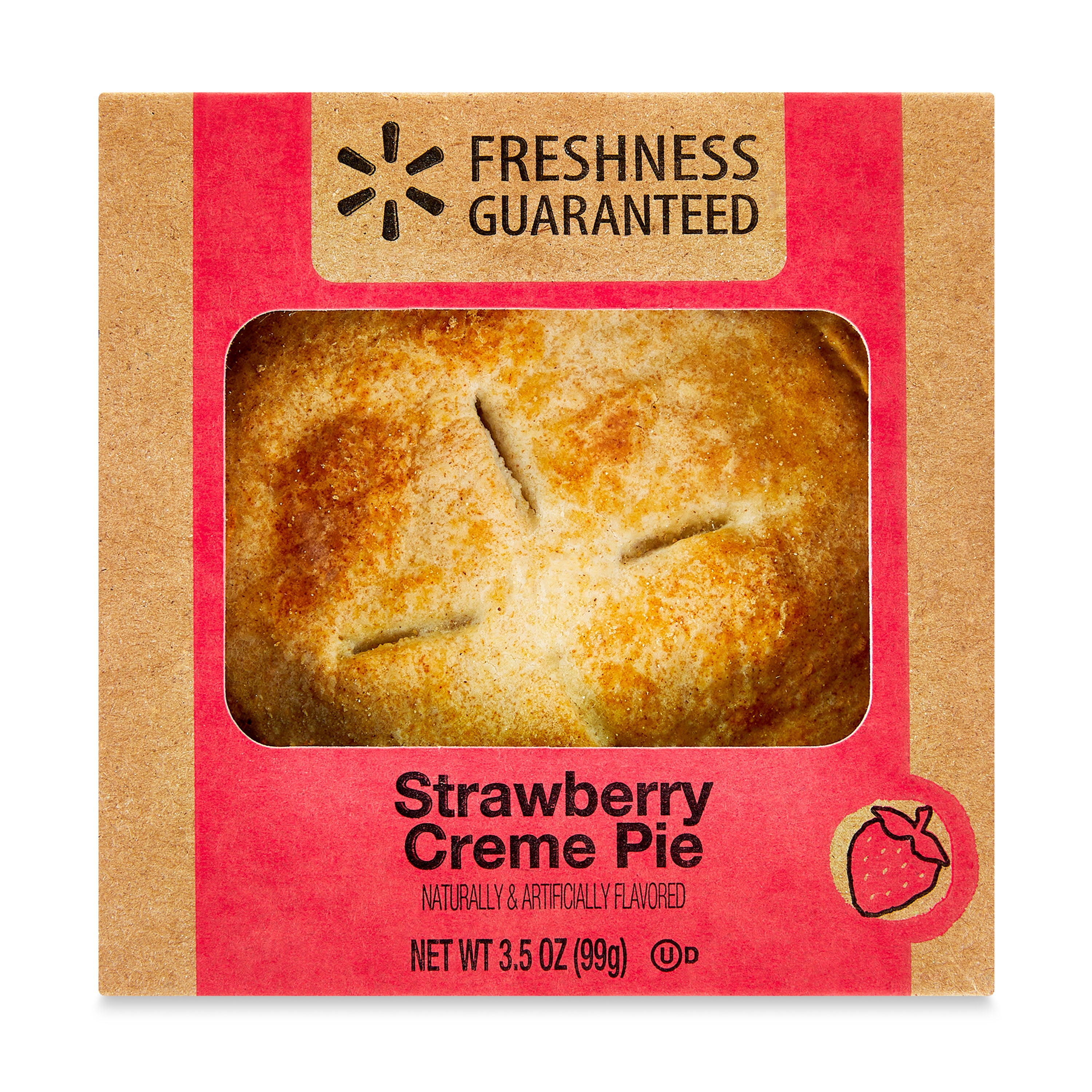 Freshness Guaranteed Mini Strawberry Creme Pie, 3.5 oz, Baked, Paperboard Carton