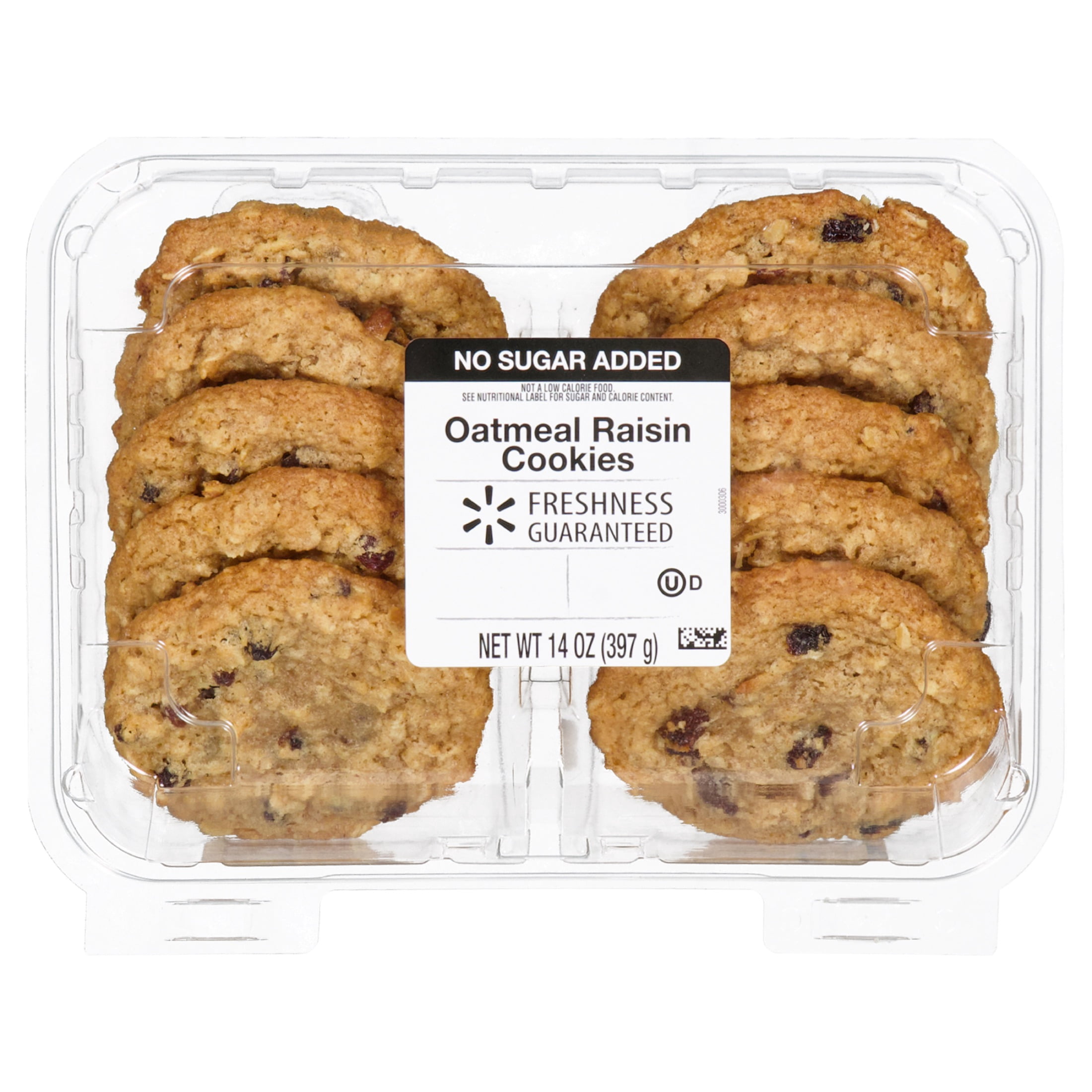 Freshness Guaranteed No Sugar Added Oatmeal Raisin Bakery Cookies, 14 oz