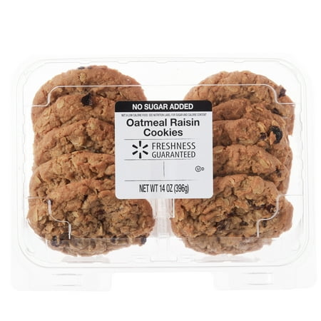 Freshness Guaranteed No Sugar Added Oatmeal Raisin Cookies, 14 oz, 10 Count