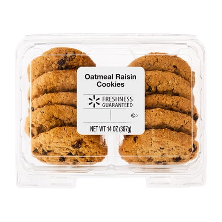 Freshness Guaranteed Oatmeal Raisin Bakery Cookies, 14 oz, 10 Count (Shelf Stable)