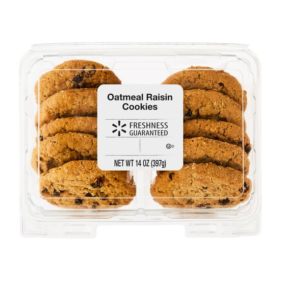 Freshness Guaranteed Oatmeal Raisin Bakery Cookies, 14 oz, 10 Count (Shelf Stable)