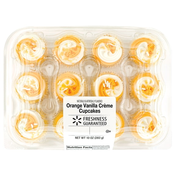 Freshness Guaranteed Orange Vanilla Cream Mini Cupcakes, 12 Count