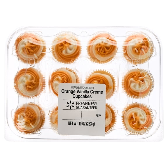 Freshness Guaranteed Orange Vanilla Cream Mini Cupcakes, 12 Count