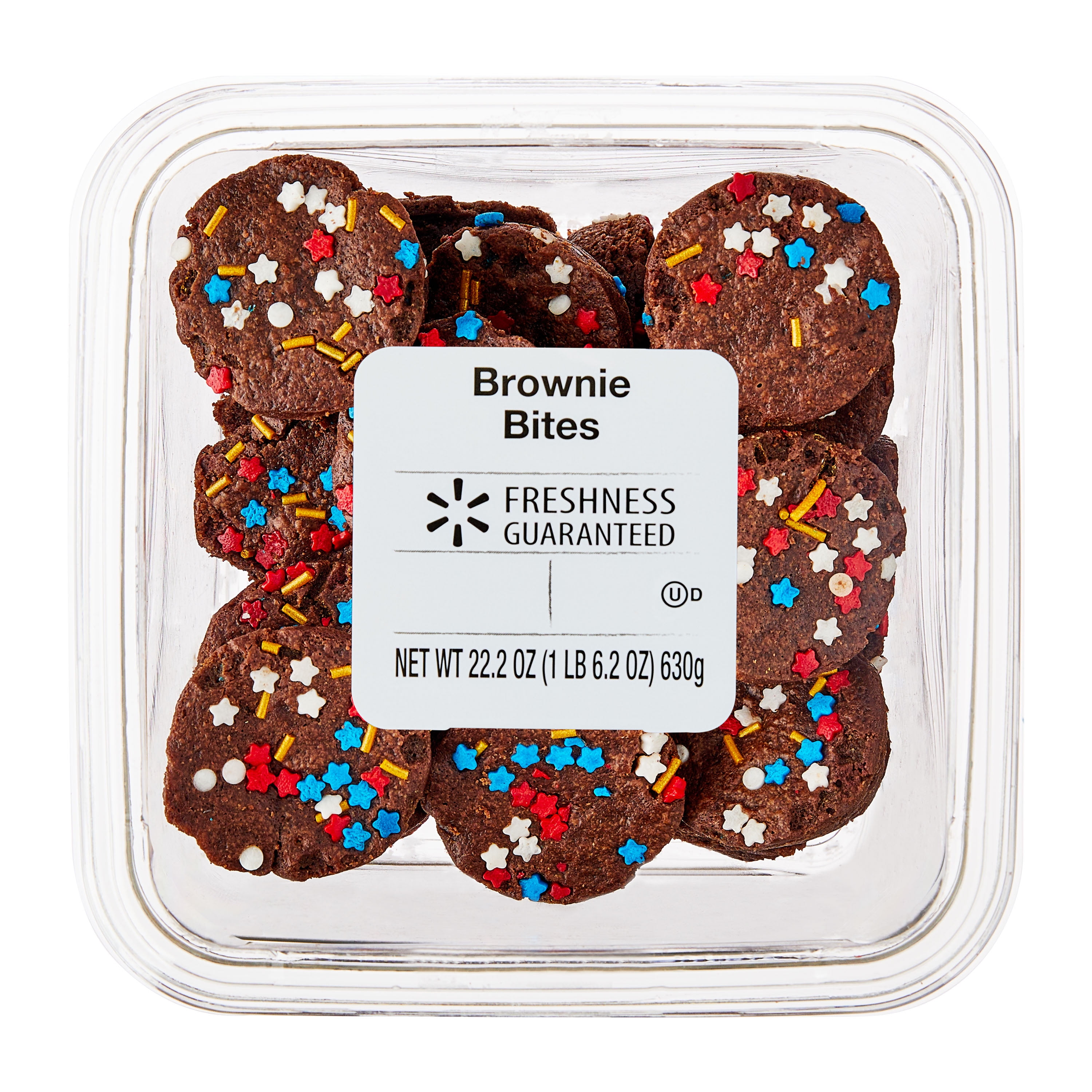 Freshness Guaranteed Patriotic Sprinkle Brownie Bites, 33 Count, 22.2 oz, Shelf-Stable, Chocolate Cake