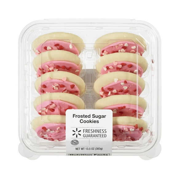 Freshness Guaranteed Pink Frosted Sugar Cookies, Baked, 13.5 oz, 10 Count