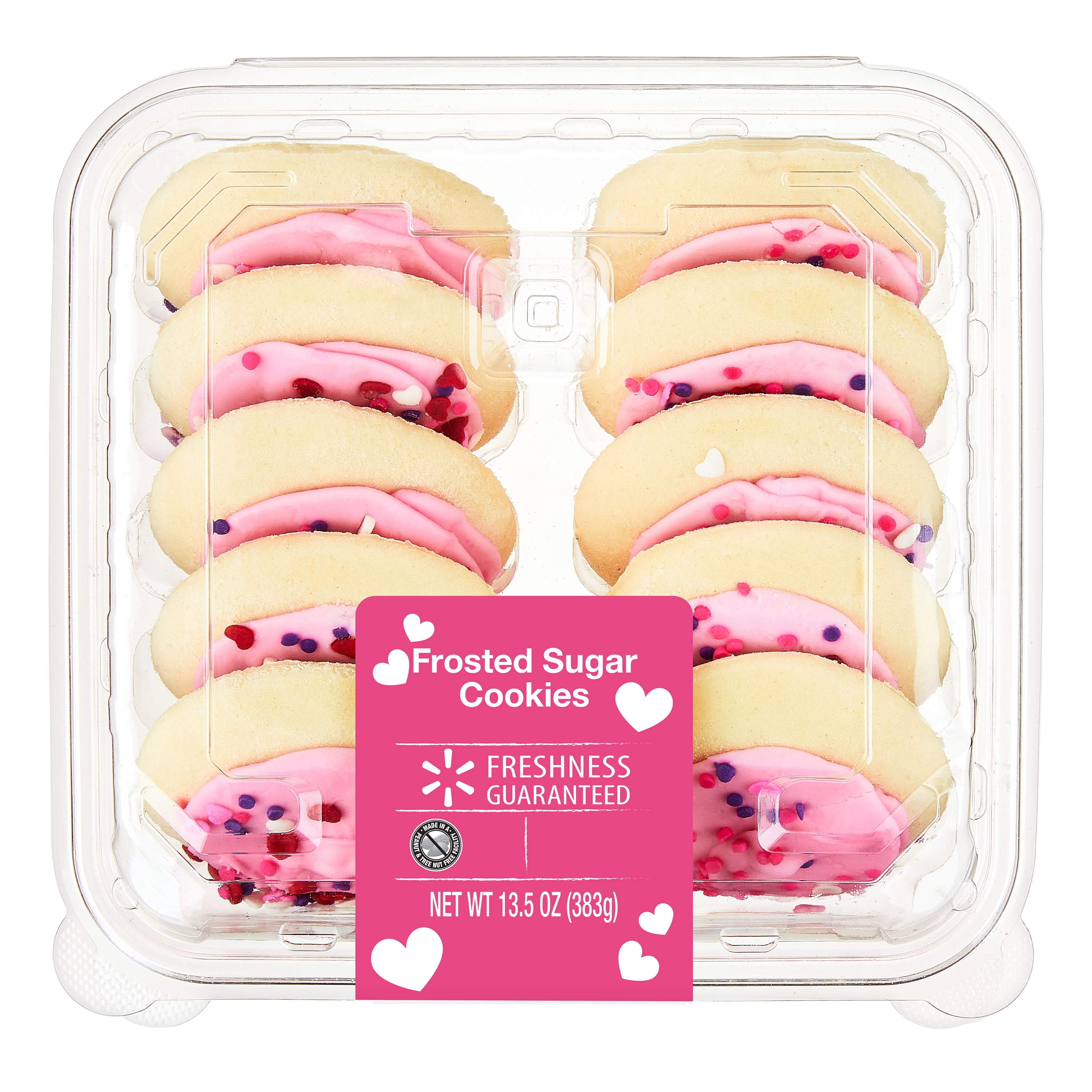 Freshness Guaranteed Pink Frosted Sugar Cookies, Baked, 13.5 oz, 10 Count