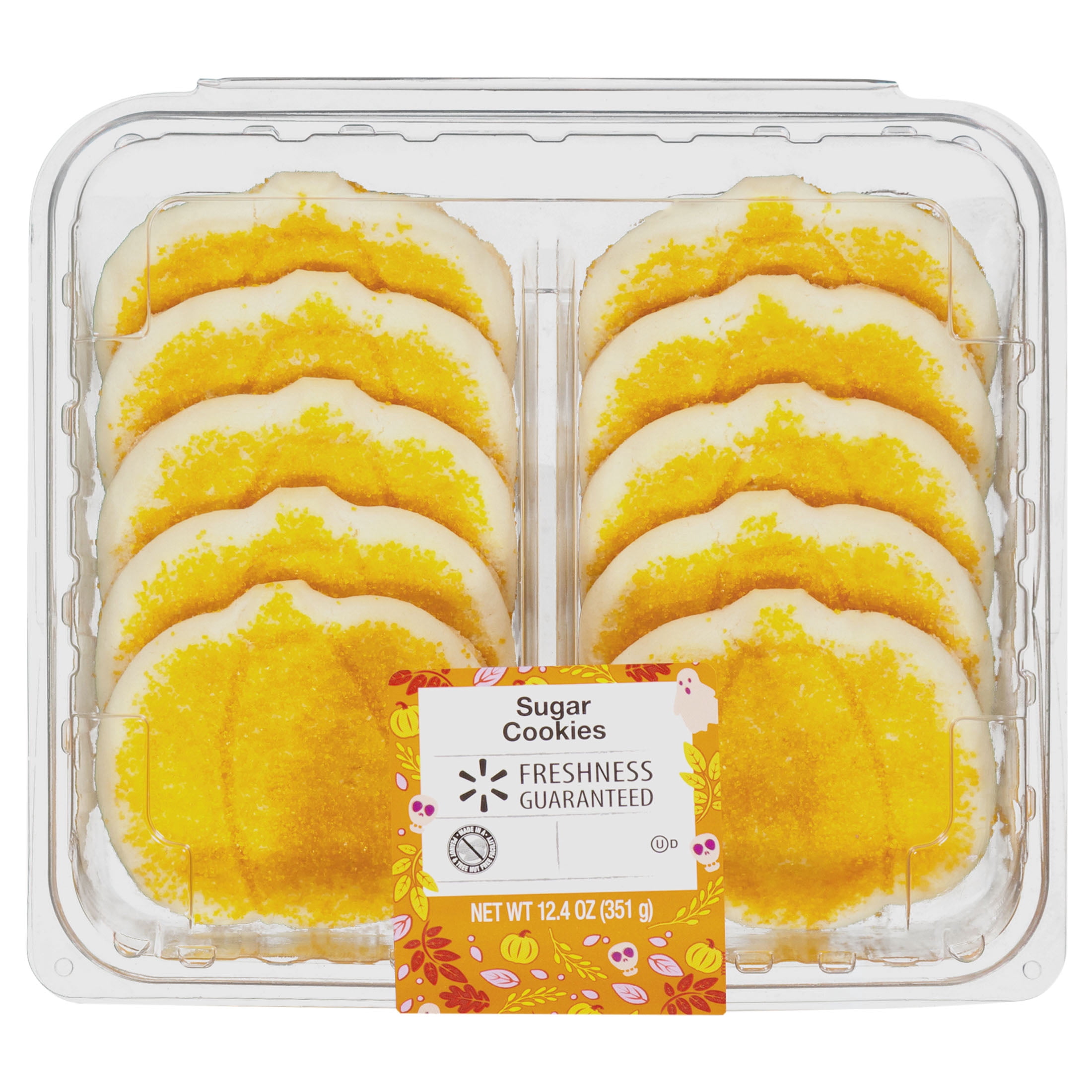 Freshness Guaranteed Pumpkin Shaped Harvest Sugar Cookies, 12.4 oz, 10 Count