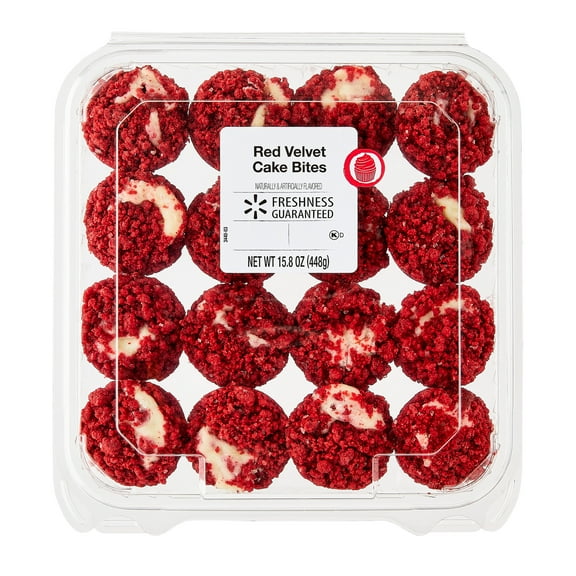 Freshness Guaranteed Red Velvet Mini Cake Bites, 15.8 oz, 16 Count, Clamshell