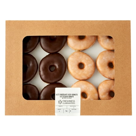Freshness Guaranteed Chocolate Iced and Glazed Donuts, 26 oz, 12 Count