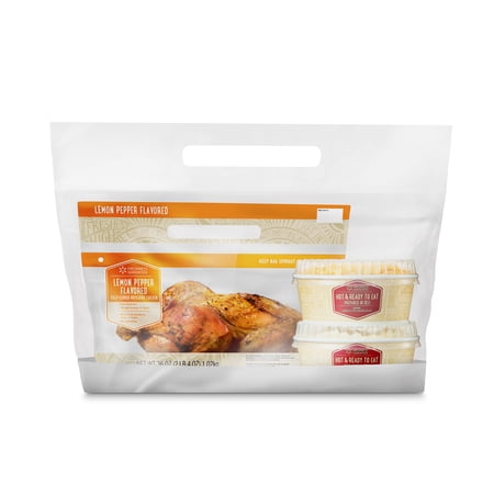 Freshness Guaranteed Hot and Ready-to-Eat Lemon Pepper Rotisserie Chicken Meal Bundle with Corn and Mashed Potatoes