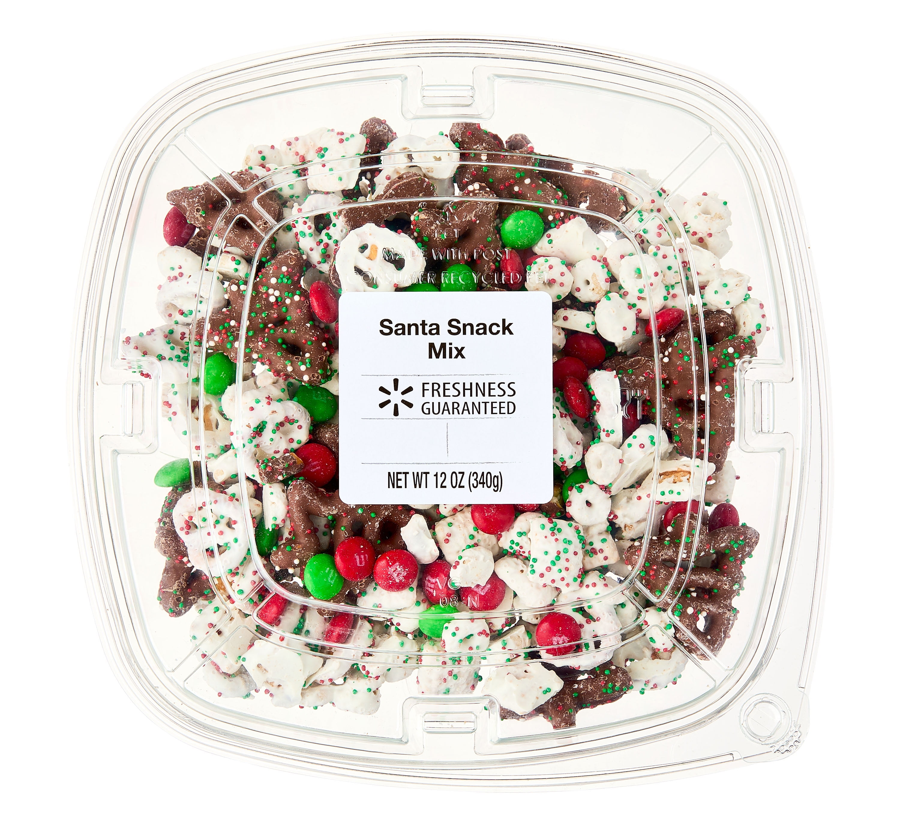 Freshness Guaranteed Santa Snack Mix with Chocolate and Pretzels, 12 oz, Ready to Eat