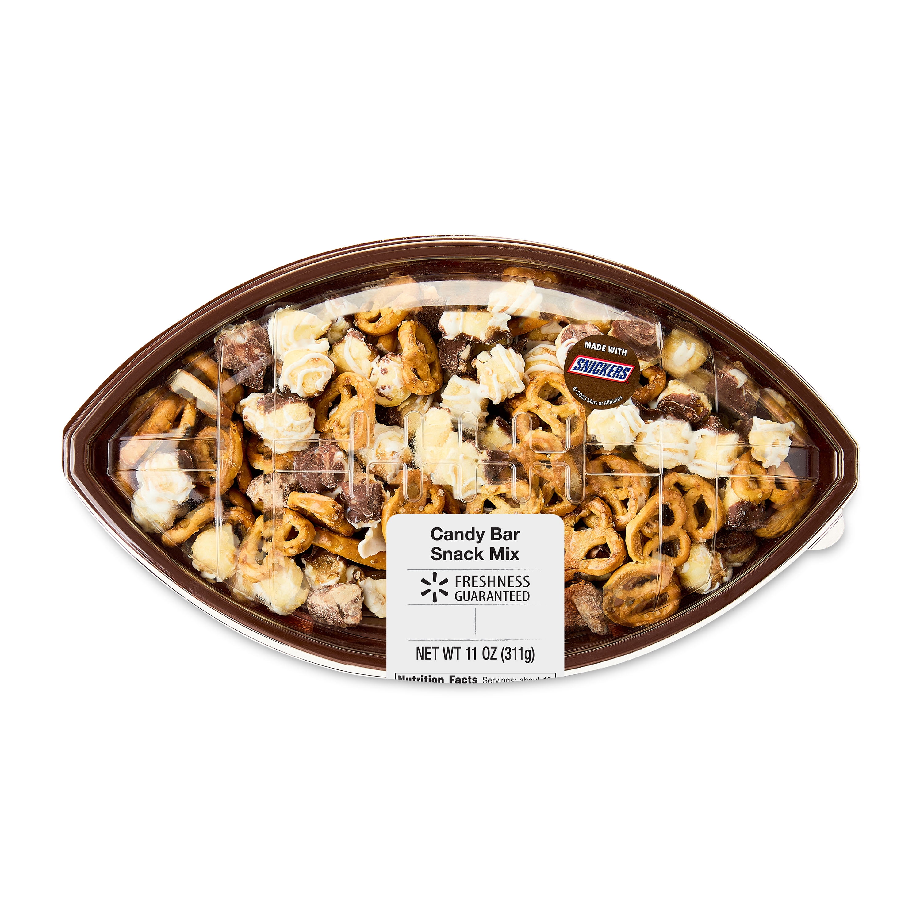 Freshness Guaranteed Candy Bar Snack Mix in Football-Shaped Container, 11 oz (Shelf Stable)