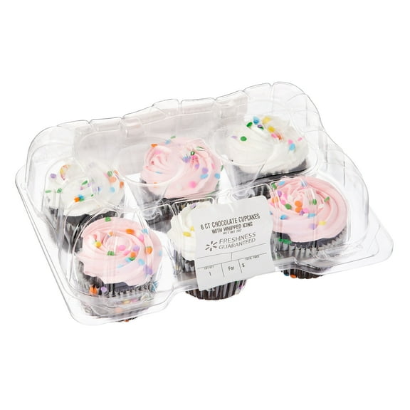 Freshness Guaranteed Chocolate Cupcakes with Whipped Icing, Special Order, 6 Count