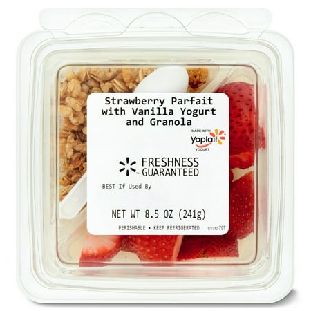 Freshness Guaranteed Strawberry Parfait with Vanilla Yogurt and Granola, 8.5 oz, Plastic Tub