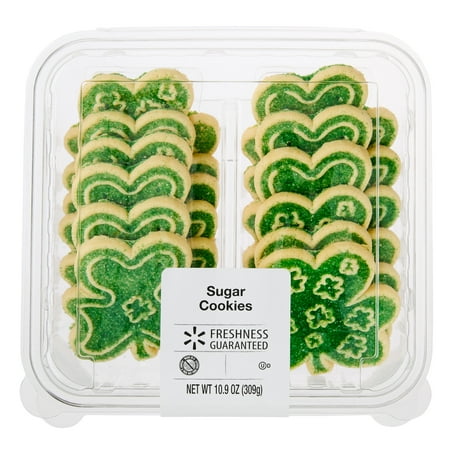 Freshness Guaranteed St. Patrick's Day Baked Shamrock Sugar Cookies, 10.9 oz, 12 Count