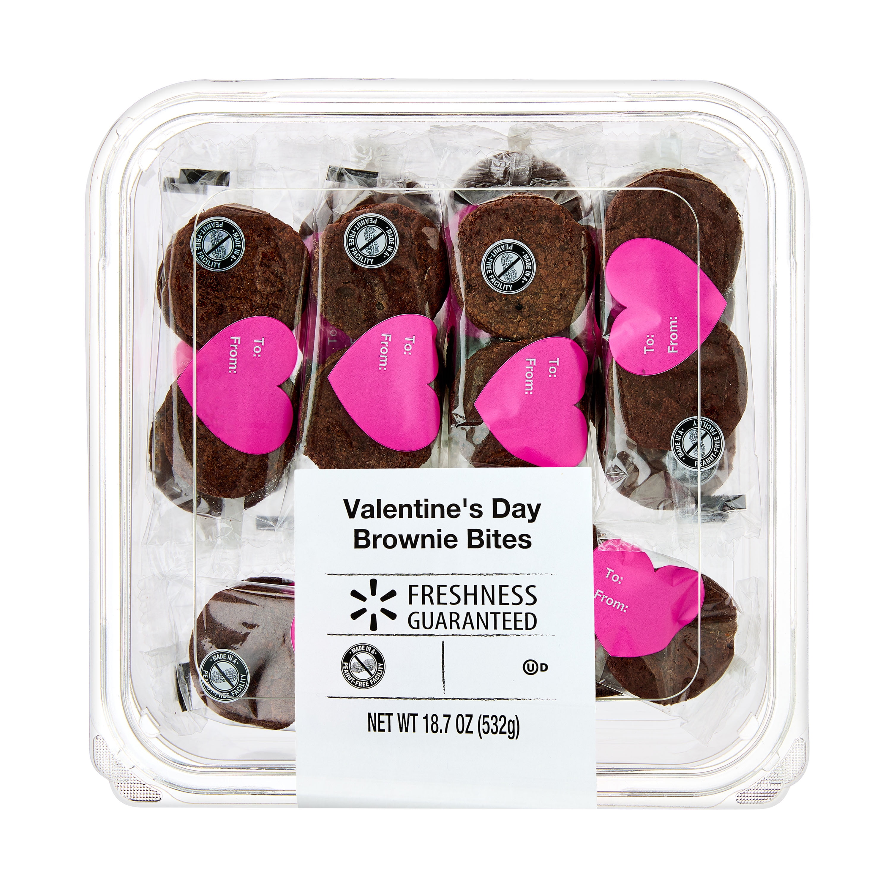 Image showcasing Freshness Guaranteed Valentine's Day Brownie Bites 18.7 oz, 14 Count ...