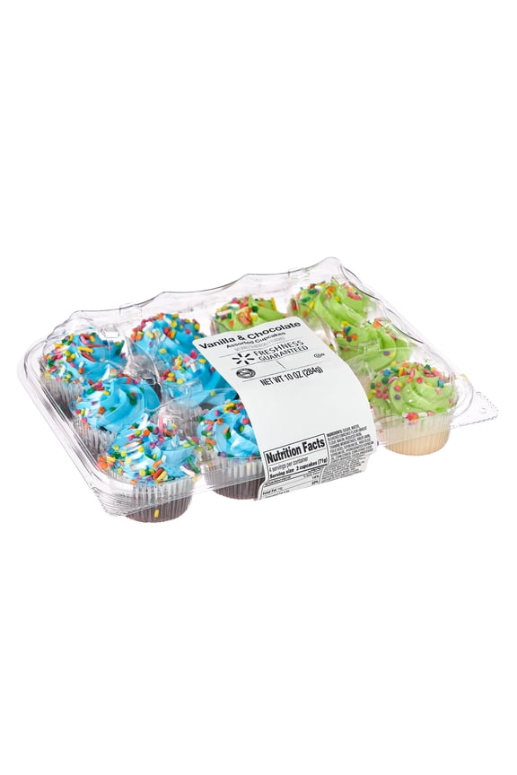 Vanilla & Chocolate Mini Cupcakes, 10 oz, 12 Count