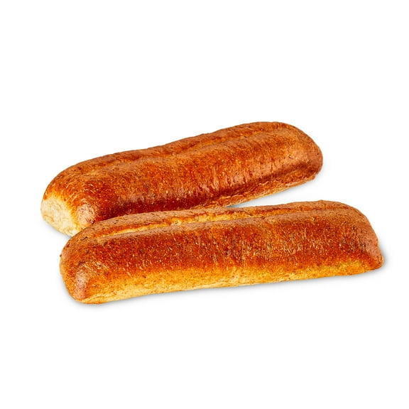 Freshness Guaranteed Wheat Sub Bakery Bread Rolls, 4 oz, 2 Count