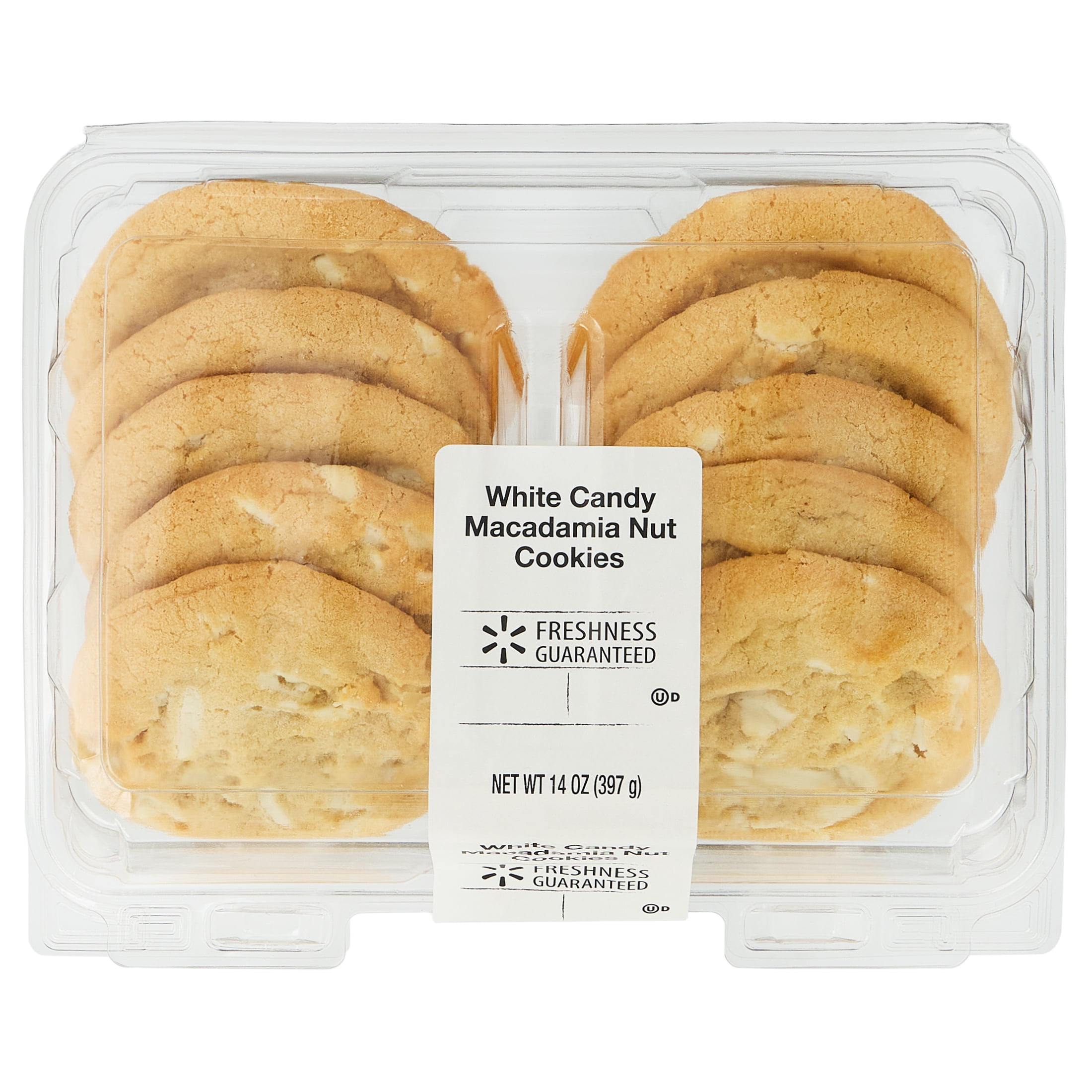 Freshness Guaranteed Baked White Candy Macadamia Nut Cookies, 14 oz, 10 Count (Shelf Stable)
