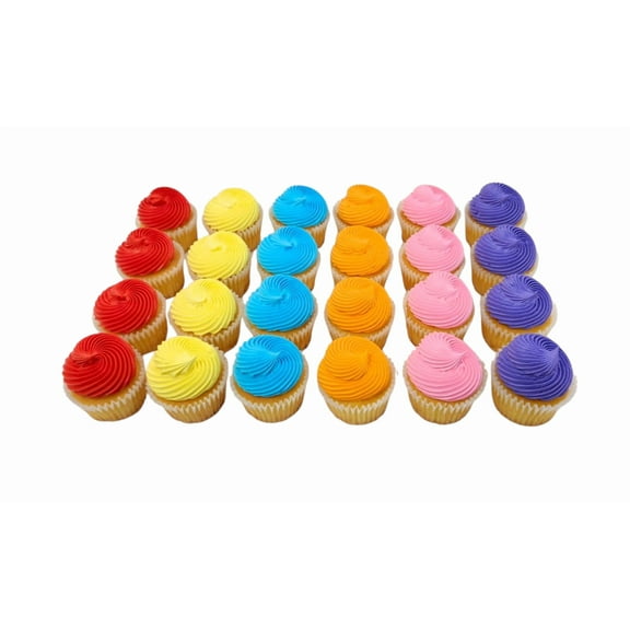 Freshness Guaranteed, White Cupcakes, 24 Count, Colors, Shelf Stable