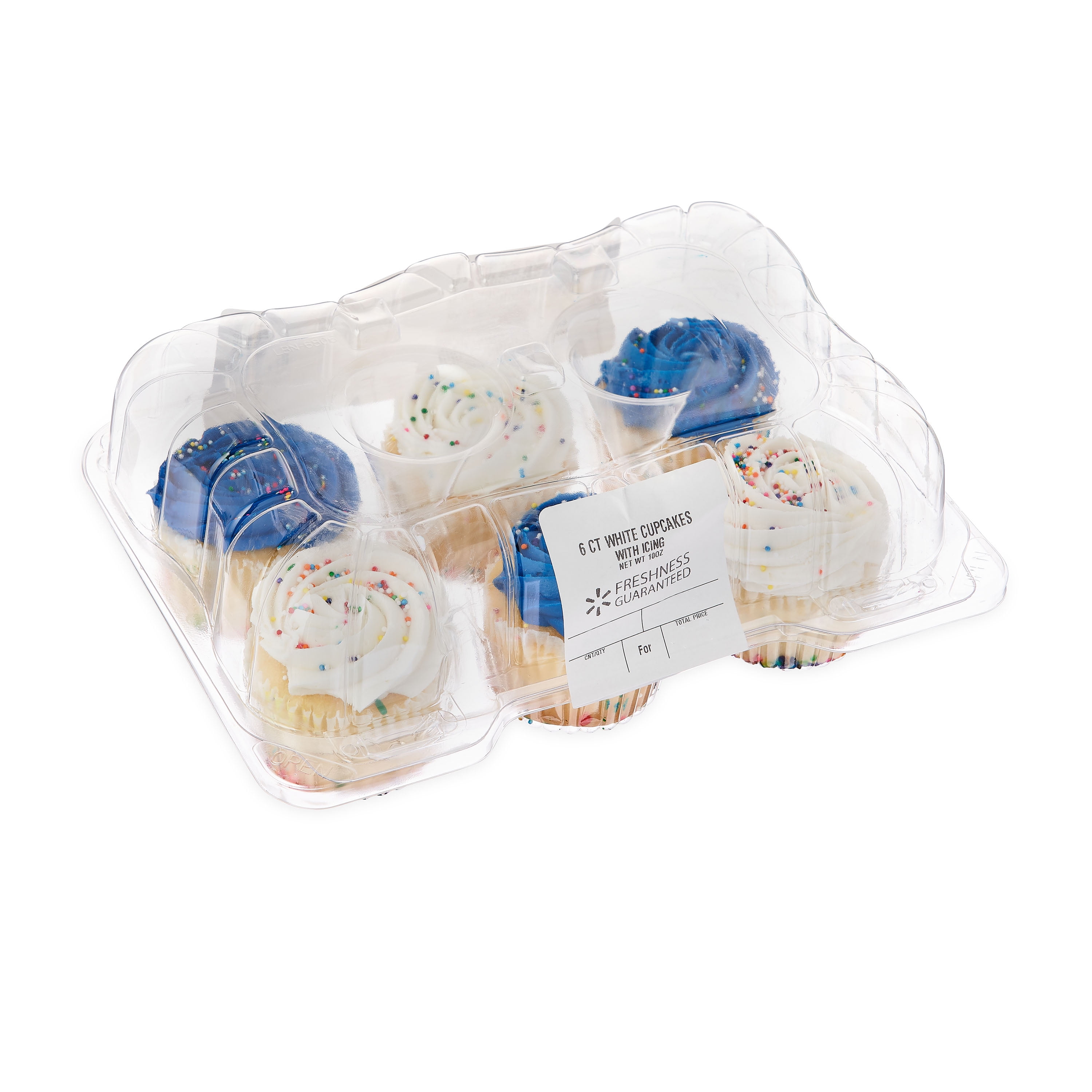 Freshness Guaranteed White Cupcakes with Icing, 12 oz, 6 Count