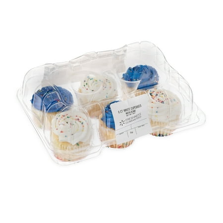 Freshness Guaranteed White Cupcakes with Icing, 12 oz, 6 Count