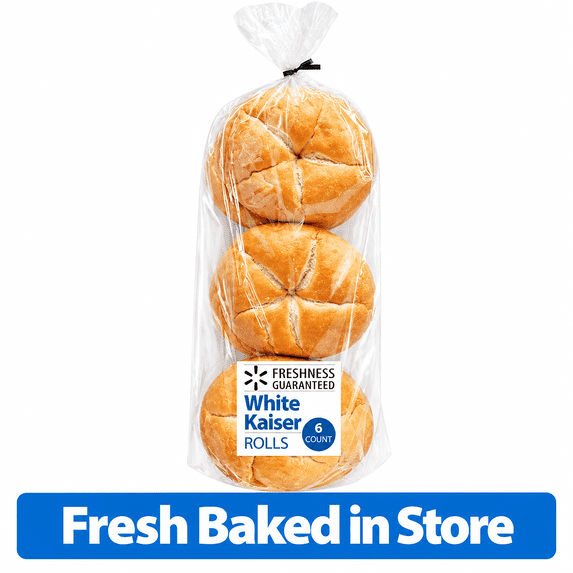 Freshness Guaranteed White Kaiser Rolls, Shelf-Stable, Regular, 11 oz, 6 Count
