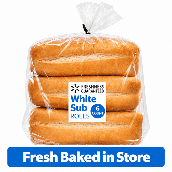 Freshness Guaranteed White Sub Rolls, 16 oz, 6 Count